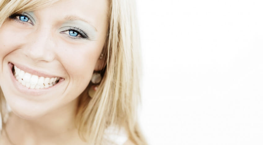 blonde woman smiling